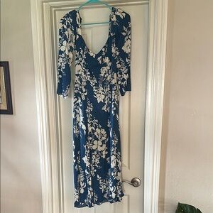 Reformation Blue Floral Dress